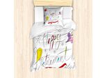 Abakuhaus Set Copripiumino Per Letto Singolo, Motivi Floreali Doodle, Antiacaro, Adatto A Chi Soffre Di Allergie, Con Federa, 135 Cm X 200 Cm - 80 X 80 Cm, Multicolore