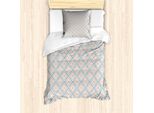 Set Copripiumino Abakuhaus Boho Per Letti Singoli, Pastel Theme Squares, Antiacaro E Anallergico, Con Federa, 135 Cm X 200 Cm - 80 X 80 Cm, Multicolore