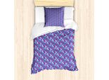 Abakuhaus Set Copripiumino Astratto Per Letti Singoli, Motivi Luminosi Ed Energici, Antiacaro, Adatto A Chi Soffre Di Allergie, Con Federa, 135 Cm X 200 Cm - 80 X 80 Cm, Viola Scuro Magenta