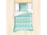 Abakuhaus Set Copripiumino Per Letto Singolo, Margherite Deformate, Antiacaro, Adatto A Chi Soffre Di Allergie, Con Federa, 135 Cm X 200 Cm - 80 X 80 Cm, Blu, Giallo E Bianco