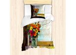 Abakuhaus Set Copripiumino Gerber Daisy Per Letti Singoli, Bouquet Di Fiori In Un Vaso Artistico, Antiacaro, Adatto A Chi Soffre Di Allergie, Con Federa, 135 Cm X 200 Cm - 80 X 80 Cm, Multicolore