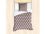 Abakuhaus Set Copripiumino Geometrico Per Letti Singoli, Esotismo Nomade, Antiacaro, Adatto A Chi Soffre Di Allergie, Con Federa, 135 Cm X 200 Cm - 80 X 80 Cm, Malva, Tortora, Bianco Sporco
