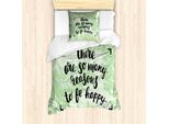 Abakuhaus Sei Felice Set Copripiumino Per Letti Singoli, Rami Con Foglie Verdi, Antiacaro, Adatto A Chi Soffre Di Allergie, Con Federa, 135 Cm X 200 Cm - 80 X 80 Cm, Nero E Verde Chiaro