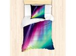 Abakuhaus Set Copripiumino Per Letto Singolo Nordlicht, Foto Notte Stellata, Antiacaro, Adatto A Chi Soffre Di Allergie, Con Federa, 135 Cm X 200 Cm - 80 X 80 Cm, Multicolore