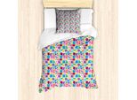 Abakuhaus Set Copripiumino Colorato Per Letti Singoli, Piastrelle Mosaico Astratte, Antiacaro, Adatto A Chi Soffre Di Allergie, Con Federa, 135 Cm X 200 Cm - 80 X 80 Cm, Multicolore