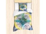 Set Copripiumino Abakuhaus Mandala Per Letti Singoli, Elemento Geometrico, Antiacaro, Adatto A Chi Soffre Di Allergie, Con Federa, 135 Cm X 200 Cm - 80 X 80 Cm, Multicolore