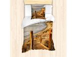 Set Copripiumino Abakuhaus Strand Pathway Per Letti Singoli, Costa Pacifica Degli Stati Uniti, Antiacaro, Adatto A Chi Soffre Di Allergie, Con Federa, 135 Cm X 200 Cm - 80 X 80 Cm, Multicolore