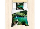 Abakuhaus Lake Forest Set Copripiumino Per Letti Singoli, Guatemala-Szene, Antiacaro, Adatto A Chi Soffre Di Allergie, Con Federa, 135 Cm X 200 Cm - 80 X 80 Cm, Multicolore