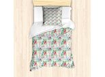 Abakuhaus Set Copripiumino Tropicale Per Letti Singoli, Fiore Esotico Parrot, Antiacaro, Adatto A Chi Soffre Di Allergie, Con Federa, 135 Cm X 200 Cm - 80 X 80 Cm, Multicolore