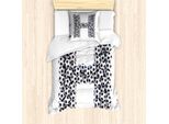 Abakuhaus Lettera H Set Copripiumino Per Letti Singoli, Tema Calcio, Antiacaro, Adatto A Chi Soffre Di Allergie, Con Federa, 135 Cm X 200 Cm - 80 X 80 Cm, Bianco E Nero