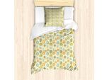 Abakuhaus Set Copripiumino Per Letto Singolo, Alberi, Cuori E Fiori, Antiacaro, Adatto A Chi Soffre Di Allergie, Con Federa, 135 Cm X 200 Cm - 80 X 80 Cm, Multicolore