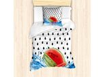 Abakuhaus Set Copripiumino Per Letto Singolo Con Motivo Anguria, Semi Di Frutta Sull'acqua, Antiacaro, Adatto A Chi Soffre Di Allergie, Con Federa, 135 Cm X 200 Cm - 80 X 80 Cm, Multicolore