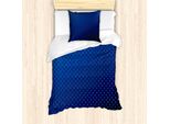 Abakuhaus Set Copripiumino Blu Scuro Per Letti Singoli, Motivo Astratto Sfumato, Antiacaro E Anallergico Con Federa, 135 Cm X 200 Cm - 80 X 80 Cm, Blu Reale Indaco