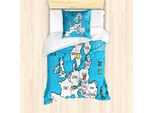 Abakuhaus Set Copripiumino Europeo Per Letti Singoli, Mappa Dettagliata Dell'europa, Antiacaro, Adatto A Chi Soffre Di Allergie, Con Federa, 135 Cm X 200 Cm - 80 X 80 Cm, Multicolore