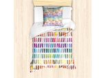 Abakuhaus Set Copripiumino Astratto Per Letti Singoli, Arte Moderna, Antiacaro, Adatto A Chi Soffre Di Allergie, Con Federa, 135 Cm X 200 Cm - 80 X 80 Cm, Multicolore