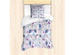 Abakuhaus Set Copripiumino Per Letti Singoli, Motivo Farfalle E Fiori, Antiacaro, Adatto A Chi Soffre Di Allergie, Con Federa, 135 Cm X 200 Cm - 80 X 80 Cm, Multicolore