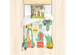 Abakuhaus Set Copripiumino Per Letti Singoli, Con Animali Della Giungla, Antiacaro, Adatto A Chi Soffre Di Allergie, Con Federa, 135 Cm X 200 Cm - 80 X 80 Cm, Multicolore