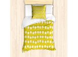 Set Copripiumino Abakuhaus Per Letti Singoli, Motivo Floreale Primaverile, Antiacaro, Adatto A Chi Soffre Di Allergie, Con Federa, 135 Cm X 200 Cm - 80 X 80 Cm, Giallo, Verde, Bianco