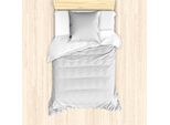 Abakuhaus Set Copripiumino Grigio Chevron Per Letti Singoli, Linee Semplici, Antiacaro, Adatto A Chi Soffre Di Allergie, Con Federa, 135 Cm X 200 Cm - 80 X 80 Cm, Grigio Chiaro E Bianco