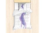 Abakuhaus Set Copripiumino Per Letto Singolo, Tonalità Pastello Viola Artificiale, Antiacaro, Adatto A Chi Soffre Di Allergie, Con Federa, 135 Cm X 200 Cm - 80 X 80 Cm, Multicolore
