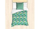 Abakuhaus Set Copripiumino Tropicale Per Letti Singoli, Fern E Monstera Leaves, Antiacaro, Adatto A Chi Soffre Di Allergie, Con Federa, 135 Cm X 200 Cm - 80 X 80 Cm, Multicolore