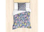 Abakuhaus Set Copripiumino Astratto Per Letti Singoli, Fiori Colorati, Antiacaro, Adatto A Chi Soffre Di Allergie, Con Federa, 135 Cm X 200 Cm - 80 X 80 Cm, Multicolore