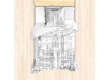 Set Copripiumino Abakuhaus Cincinnati Per Letti Singoli, Disegno Geometrico Città, Antiacaro, Adatto A Chi Soffre Di Allergie, Con Federa, 135 Cm X 200 Cm - 80 X 80 Cm, Blu Scuro, Grigio E Bianco