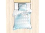 Abakuhaus Set Copripiumino Azzurro, Tonalità Pastello Lisce, Illustrazione Techno Ondulata Astratta Bend-Fly, 135 X 200 Cm + 80 X 80 Cm, Azzurro