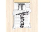 Abakuhaus Lettera T Set Copripiumino Per Letti Singoli, Competizione Sportiva, Antiacaro, Adatto A Chi Soffre Di Allergie, Con Federa, 135 Cm X 200 Cm - 80 X 80 Cm, Bianco E Nero
