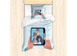 Abakuhaus Ruf Mama Set Copripiumino Per Letti Singoli, Illustrazione Maternità, Antiacaro, Adatto A Chi Soffre Di Allergie, Con Federa, 135 Cm X 200 Cm - 80 X 80 Cm, Blu Multicolore