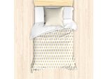 Abakuhaus Set Copripiumino Fleur De Lis Per Letti Singoli, Stile Classico DéCo, Antiacaro E Anallergico, Con Federa, 135 Cm X 200 Cm - 80 X 80 Cm, Marrone Sabbia E Bianco