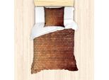 Abakuhaus Set Copripiumino Per Letto Singolo, Stile Country, Antiacaro, Adatto A Chi Soffre Di Allergie, Con Federa, 135 Cm X 200 Cm - 80 X 80 Cm, Marrone Scuro