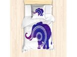 Abakuhaus Set Copripiumino Elephant Mandala Per Letti Singoli, Mandala Con Elefantino, Antiacaro, Adatto A Chi Soffre Di Allergie, Con Federa, 135 Cm X 200 Cm - 80 X 80 Cm, Indaco Viola
