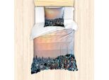 Abakuhaus Ecuador Set Copripiumino Per Letti Singoli, Guayaquil Al Tramonto, Antiacaro, Adatto A Chi Soffre Di Allergie, Con Federa, 135 Cm X 200 Cm - 80 X 80 Cm, Multicolore