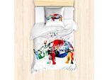 Abakuhaus Set Copripiumino Per Letti Singoli, Musical Notes Creature Kunst, Antiacaro, Adatto A Chi Soffre Di Allergie, Con Federa, 135 Cm X 200 Cm - 80 X 80 Cm, Multicolore