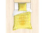 Abakuhaus Set Copripiumino Per Letti Singoli, Motivo Radial Sunbeams, Antiacaro, Adatto A Chi Soffre Di Allergie, Con Federa, 135 Cm X 200 Cm - 80 X 80 Cm, Giallo Arancione Crema