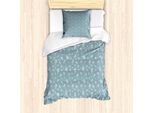 Abakuhaus Set Copripiumino Per Letto Singolo, Disegno Bacche Invernali, Antiacaro, Adatto A Chi Soffre Di Allergie, Con Federa, 135 Cm X 200 Cm - 80 X 80 Cm, Blu Ardesia Grigio