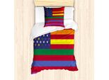 Abakuhaus Set Copripiumino Per Letti Singoli, Tema Gay Bandiera Americana, Antiacaro, Adatto A Chi Soffre Di Allergie, Con Federa, 135 Cm X 200 Cm - 80 X 80 Cm, Multicolore
