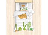 Abakuhaus Set Copripiumino Per Letto Singolo, Home Piante In Vaso Sorriso, Antiacaro Adatto A Chi Soffre Di Allergie Con Federa, 135 Cm X 200 Cm - 80 X 80 Cm, Multicolore