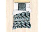 Abakuhaus Set Copripiumino Leopard, Interpretazione Di Stain Wie Motive, 135 X 200 Cm + 80 X 80 Cm, Verde Acqua Grigio Chiaro