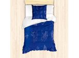 Abakuhaus Set Copripiumino Per Letti Singoli, Horoscope Constellation Sky, Antiacaro, Adatto A Chi Soffre Di Allergie, Con Federa, 135 Cm X 200 Cm - 80 X 80 Cm, Blu Cobalto E Bianco