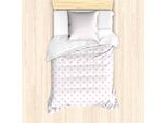 Abakuhaus Set Copripiumino A Pois Rosa Per Letti Singoli, Girl Like Feminine, Antiacaro, Adatto A Chi Soffre Di Allergie, Con Federa, 135 Cm X 200 Cm - 80 X 80 Cm, Rosa Baby-Bianco