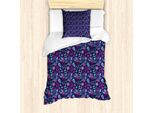 Abakuhaus Set Copripiumino Con Stampa Foglie, Composizione Di Motivi Paisley E Floreali Orientali Con Motivi Persiani A Goccia, 135 X 200 Cm + 80 X 80 Cm, Multicolore