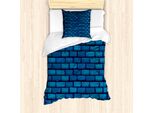 Abakuhaus Set Copripiumino Per Letto Singolo, Muro Di Mattoni Blu, Antiacaro, Adatto A Chi Soffre Di Allergie, Con Federa, 135 Cm X 200 Cm - 80 X 80 Cm, Blu Petrolio