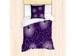 Abakuhaus Set Copripiumino Viola Scuro Per Letti Singoli, Mysterious Spinnennetz, Antiacaro, Adatto A Chi Soffre Di Allergie, Con Federa, 135 Cm X 200 Cm - 80 X 80 Cm, Malva