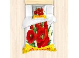 Abakuhaus Set Copripiumino Per Letti Singoli Hallo Welt, Hallo Welt Fiori Primaverili, Antiacaro Adatto A Chi Soffre Di Allergie Con Federa, 135 Cm X 200 Cm - 80 X 80 Cm, Multicolore