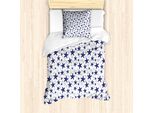 Abakuhaus Set Copripiumino Nautico Per Letti Singoli, Motivo Stelle Marine E Riccioli, Antiacaro, Adatto A Chi Soffre Di Allergie, Con Federa, 135 Cm X 200 Cm - 80 X 80 Cm, Lavanda Scuro Bianco