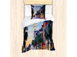 Abakuhaus Set Copripiumino Charleston Per Letti Singoli, Motivi Meridionali, Antiacaro, Adatto A Chi Soffre Di Allergie, Con Federa, 135 Cm X 200 Cm - 80 X 80 Cm, Multicolore