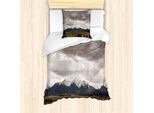 Abakuhaus Set Copripiumino Kansas Per Letti Singoli, Berge Colorado Gloomy, Antiacaro, Adatto A Chi Soffre Di Allergie, Con Federa, 135 Cm X 200 Cm - 80 X 80 Cm, Multicolore