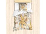 Abakuhaus Set Copripiumino Per Letto Singolo, Conchiglie Assortite, Spiaggia Sabbiosa, Antiacaro, Adatto A Chi Soffre Di Allergie, Con Federa, 135 Cm X 200 Cm - 80 X 80 Cm, Multicolore